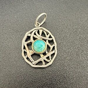 Grace & Heart Silver Turquoise Tree of Life Pendant